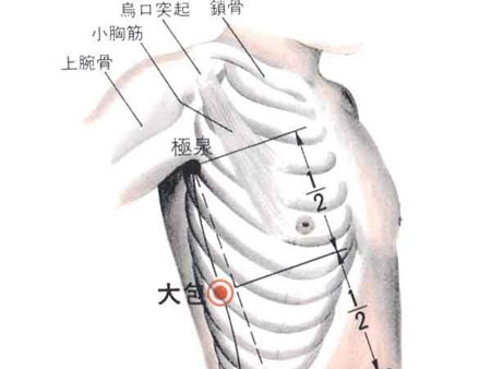 大包穴→治胸胁痛