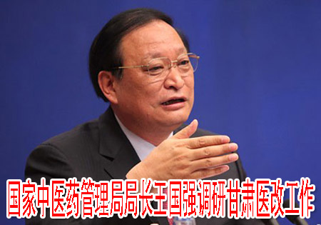国家中医药管理局局长王国强调研甘肃医改工作