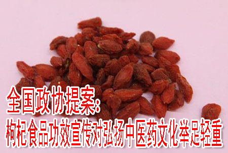 全国政协提案：枸杞食品功效宣传对弘扬中医药文化举足轻重