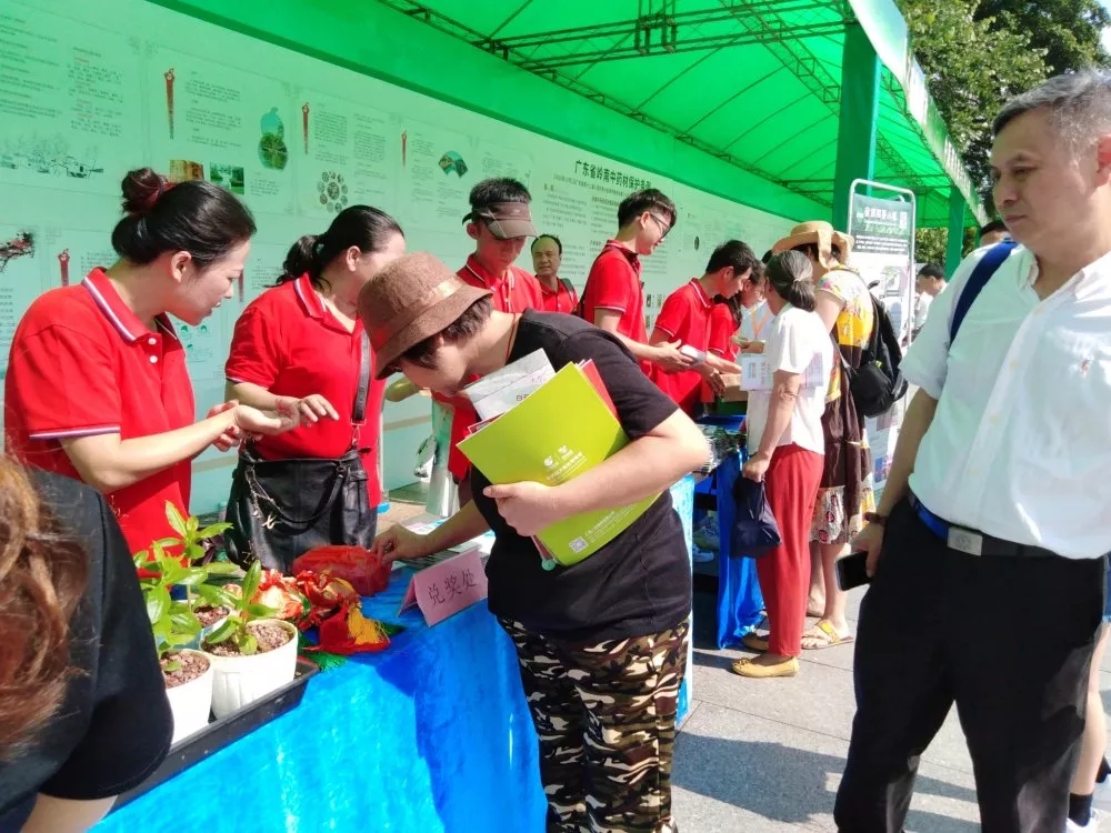 博览园活动团队开始布置展台，市民上前围观并积极询问